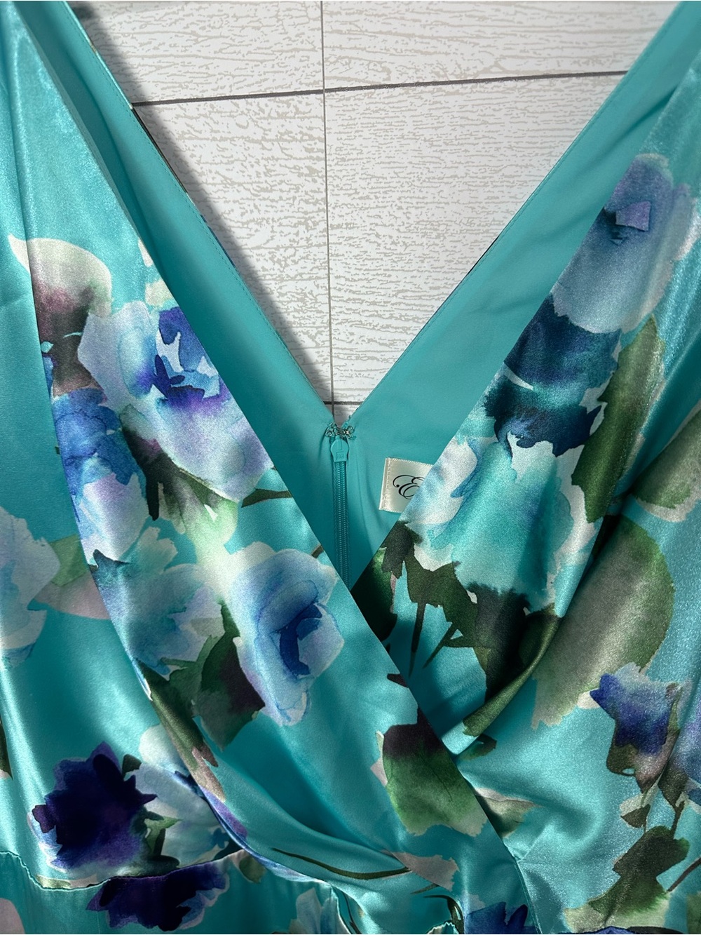 NWT Eliza J Teal Multi Ruffled Dress Size 20W - Picture 8 of 16